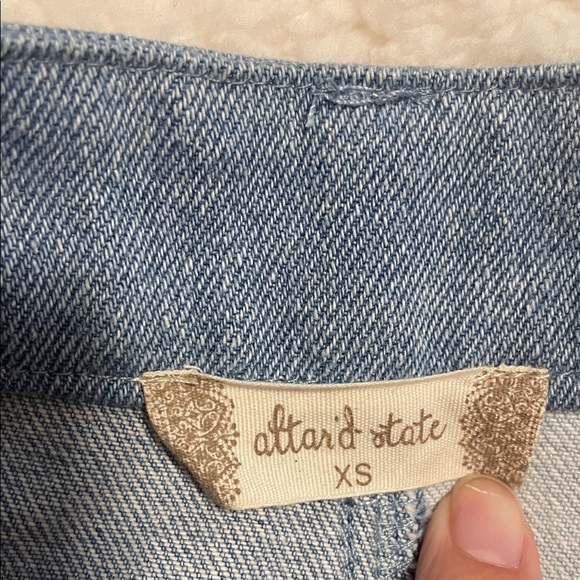 Altar'd State Blue Patchwork Mini Skirt - Picture 2 of 4